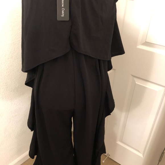 Black Strapless Wide Leg Pant Suit - Picture 5 of 6
